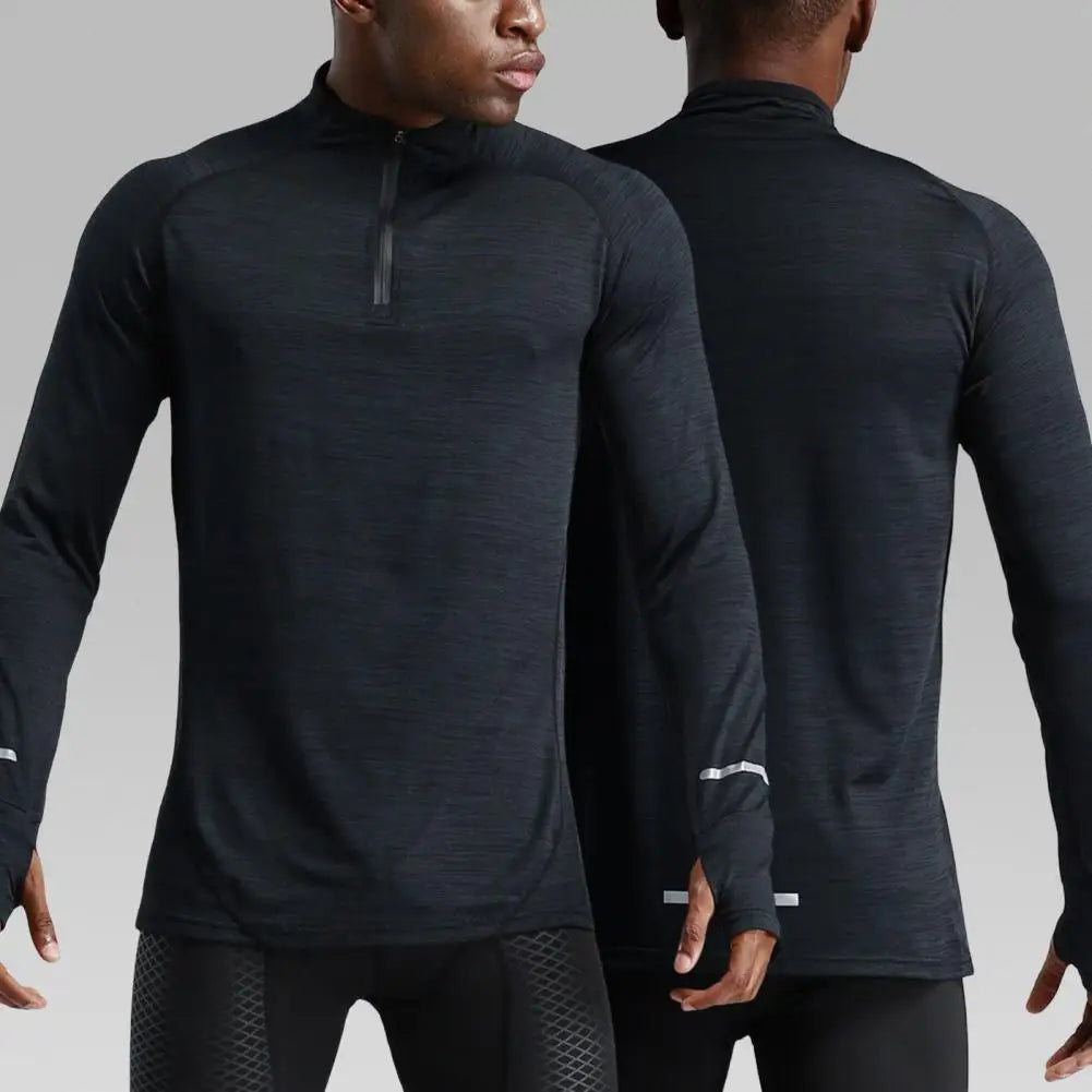 Men's Long Sleeve Half-Zip Compression Training Top