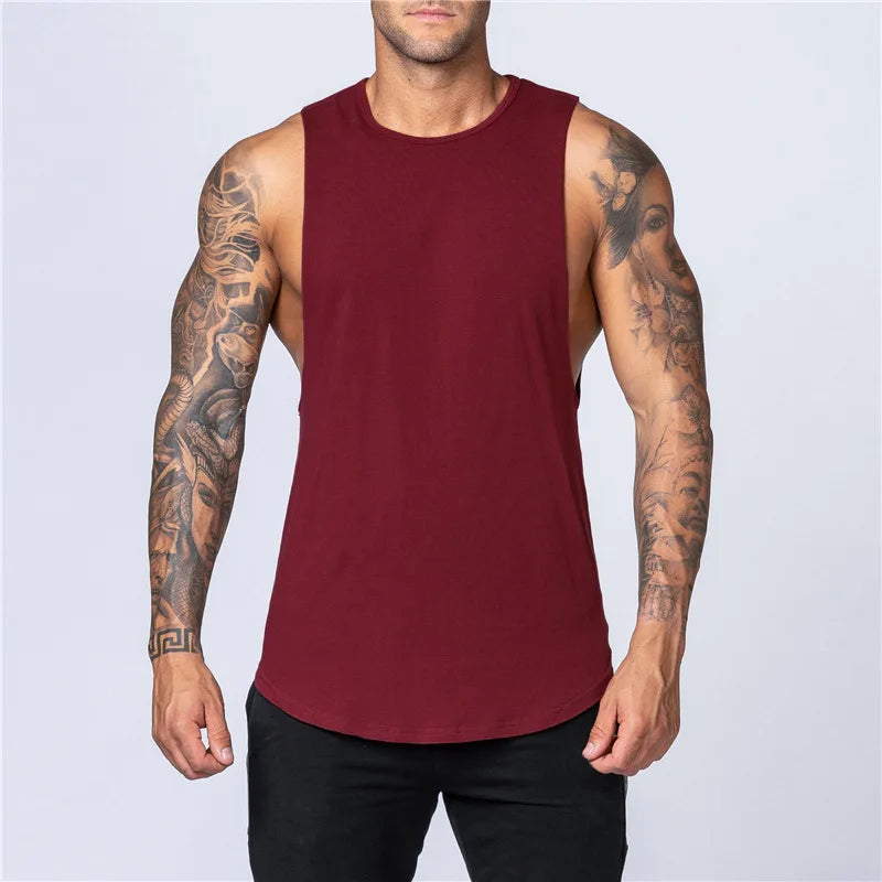 Sleeveless Shirt Breathable O-Neck Casual Muscle Vest