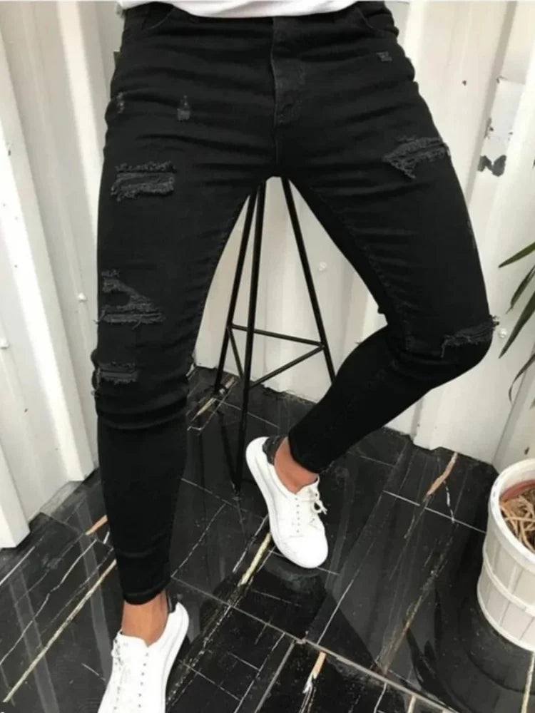 Men's Slim Ripped Streetwear Jeans