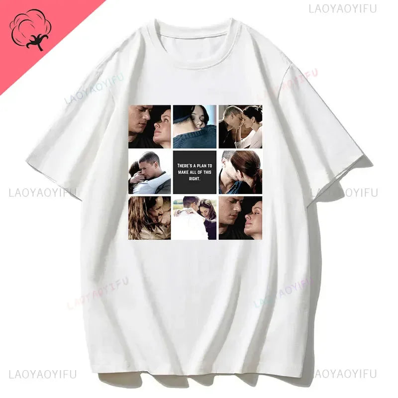 Men Vintage T Shirts Tv Series Prison Break Aesthetic Clothing Michael Scofield Y2k Shirt Streetwear Printed T-shirt Top Cotton