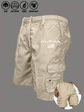 American Flag Cargo Shorts Khaki