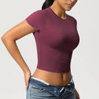 Women Sport Shirt Short Sleeve Gym Top Workout Clothes High Elastic Active Wear Femme Running Accessories Fitness Tshirt