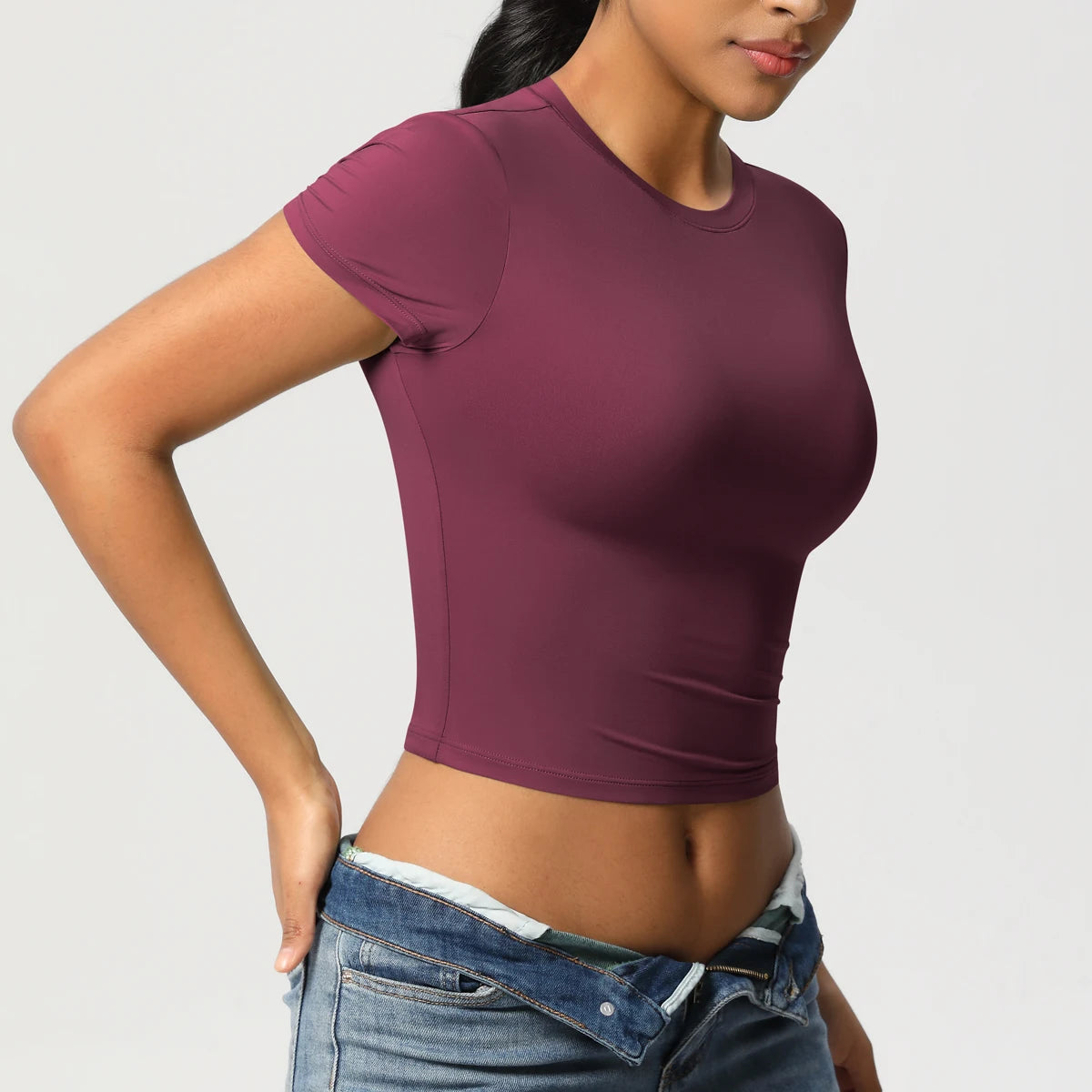 Women Sport Shirt Short Sleeve Gym Top Workout Clothes High Elastic Active Wear Femme Running Accessories Fitness Tshirt