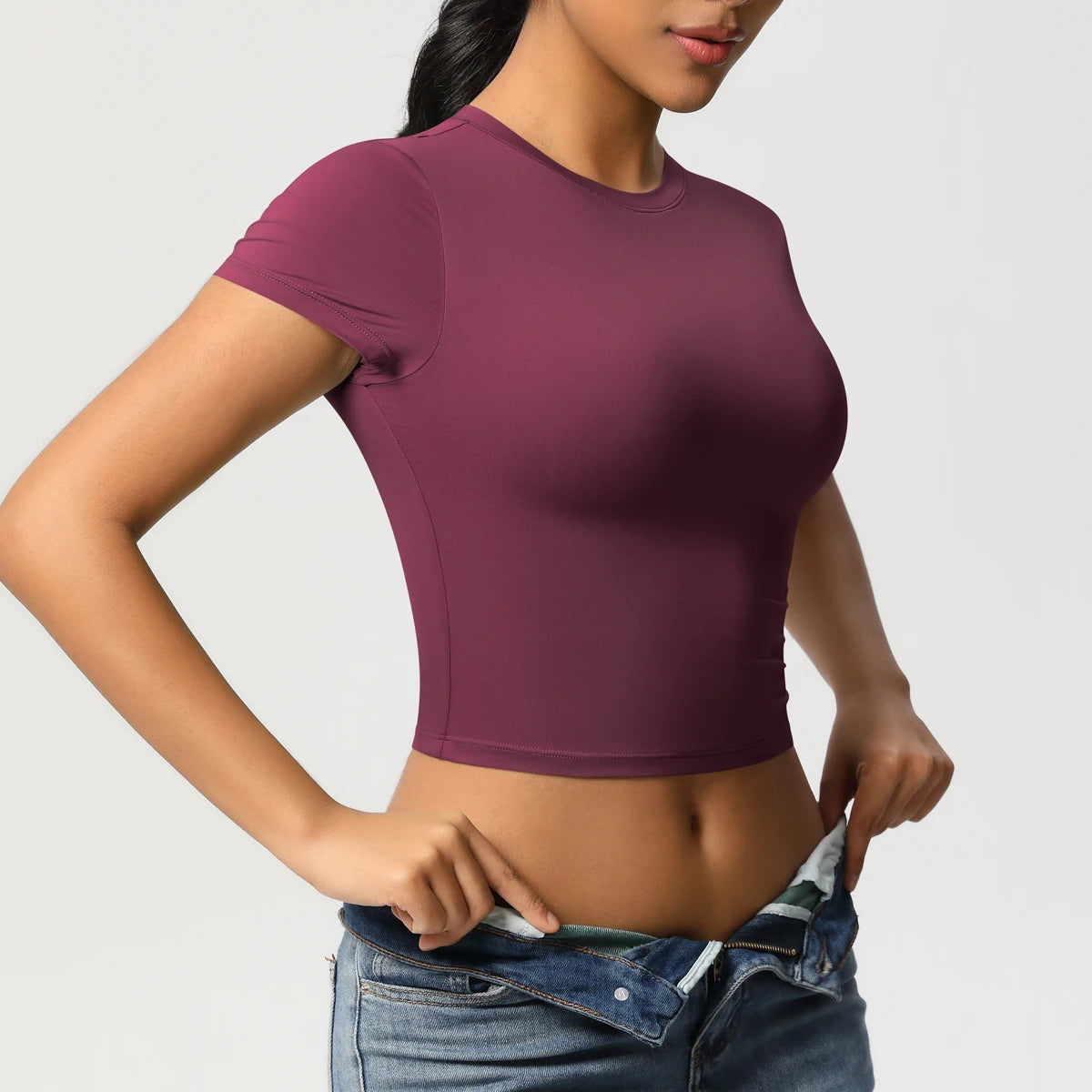 Women Sport Shirt Short Sleeve Gym Top Workout Clothes High Elastic Active Wear Femme Running Accessories Fitness Tshirt