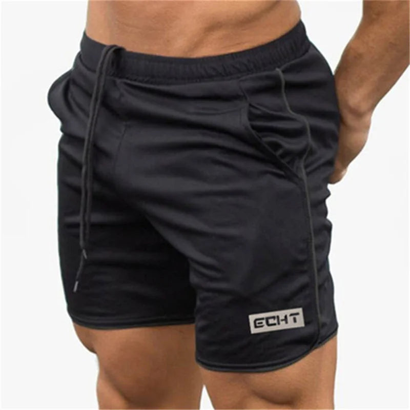 Men's Breathable Mesh Fitness Shorts – Quick-Dry Jogger & Beach Short Pants Black white