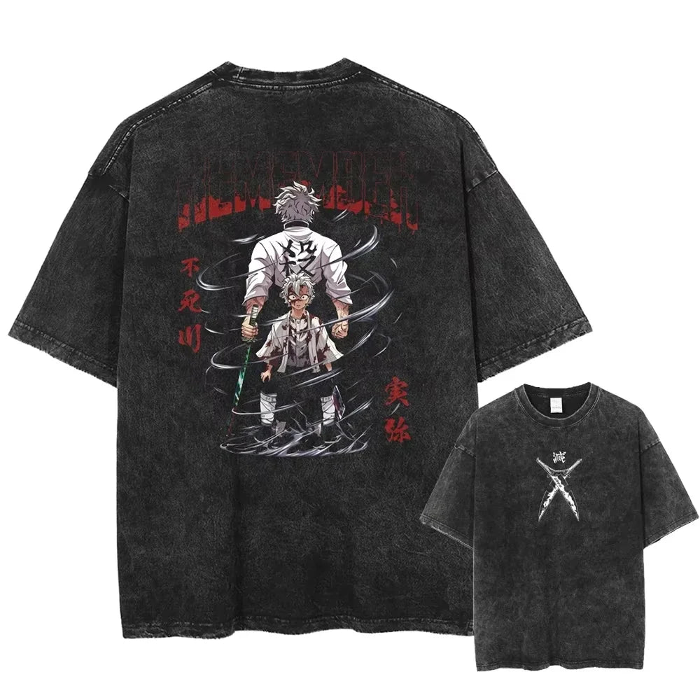 Japanese Anime Washed Graphic Tee 12