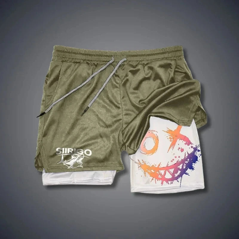 2024 Men's Smiling Face Printed Fitness Shorts