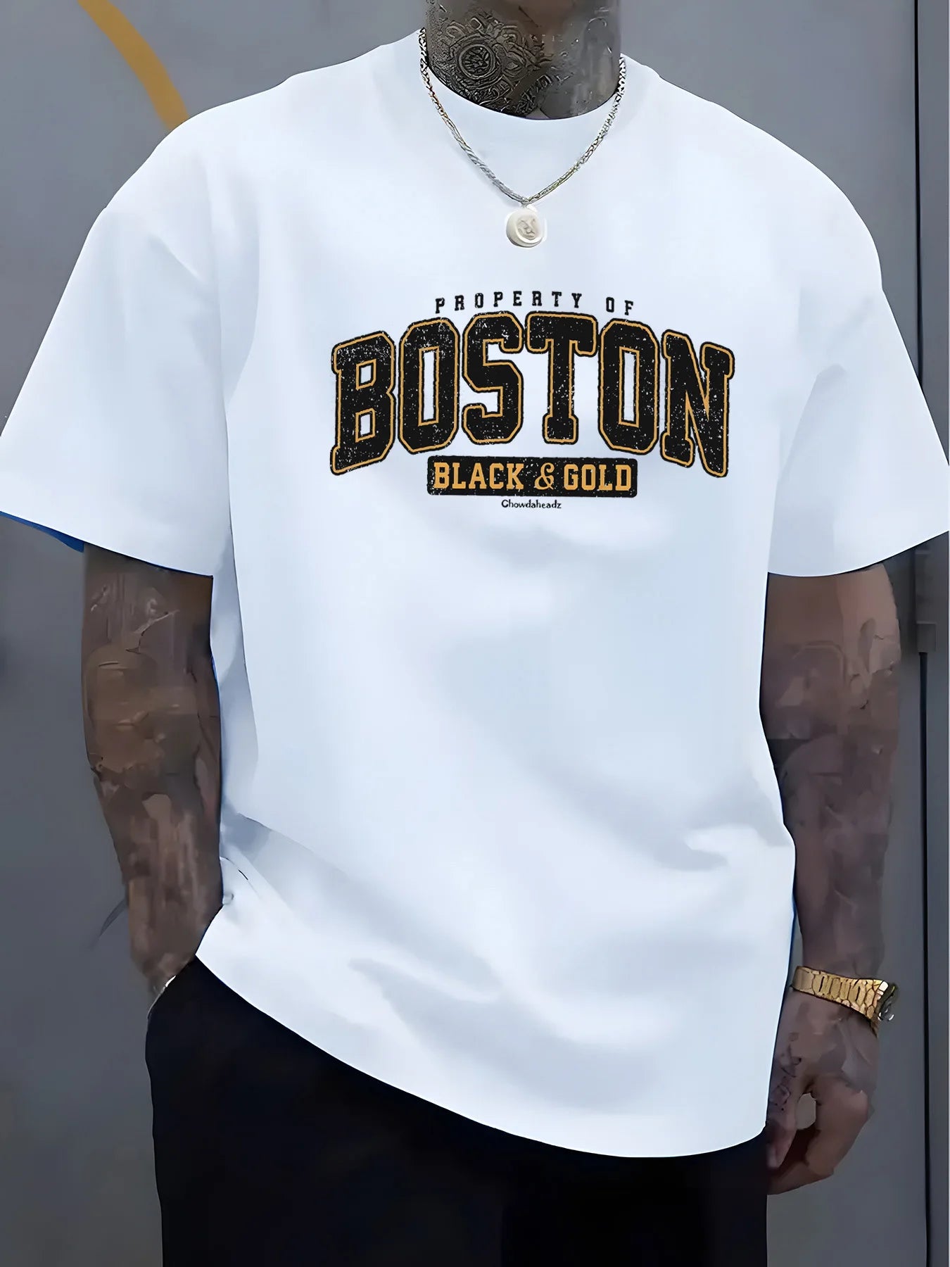 BOSTON pattern printed T-shirt top