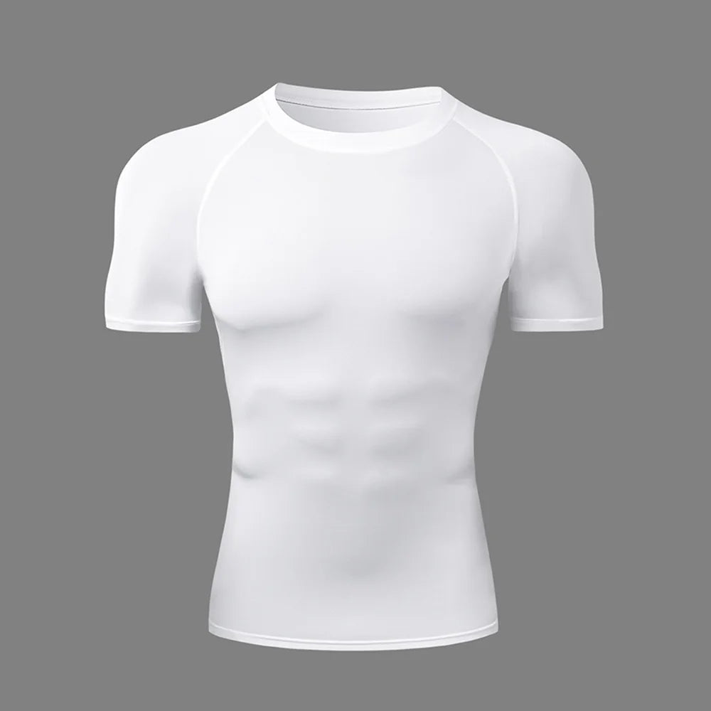 Men's Athletic Quick Dry T-shirt, suitable for gym workouts, fitness, running. Compression shirt, sports undershirt, baselayer t