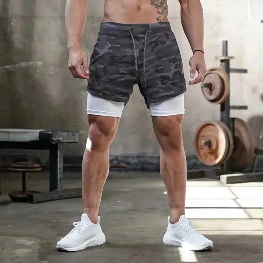 Men's Gym Shorts with Liner, Pockets & Towel Loop
