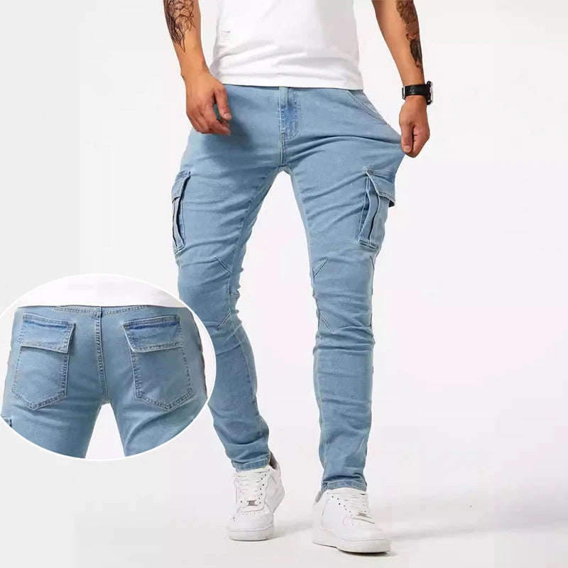 Men's Skinny Narrow Leg Cargo Jeans