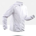 Men's Reflective Running Jacket – Hooded Gradient Gym Coat Fashion White