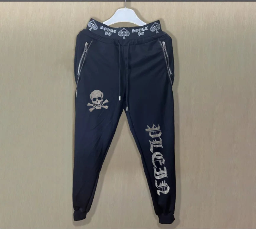 Men's Slim Fit Track Pants – Multi-Pocket Rhinestone Sweatpants only pant 9