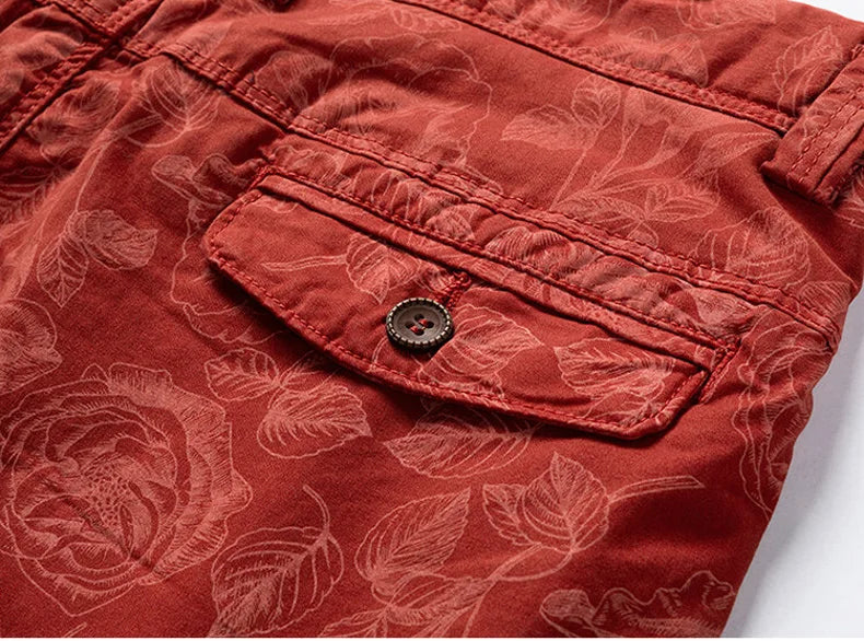 Men's Cotton Print Cargo Shorts