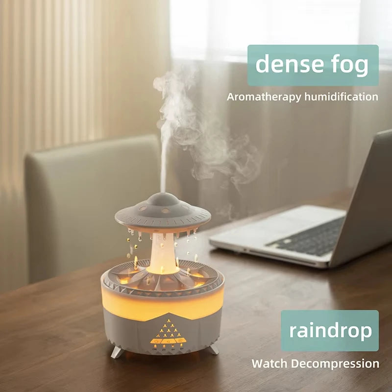 Rain Cloud Night Light Humidifier With Raining Water Drop Sound And 7 Color Led Light Essential Oil Diffuser Aromatherapy