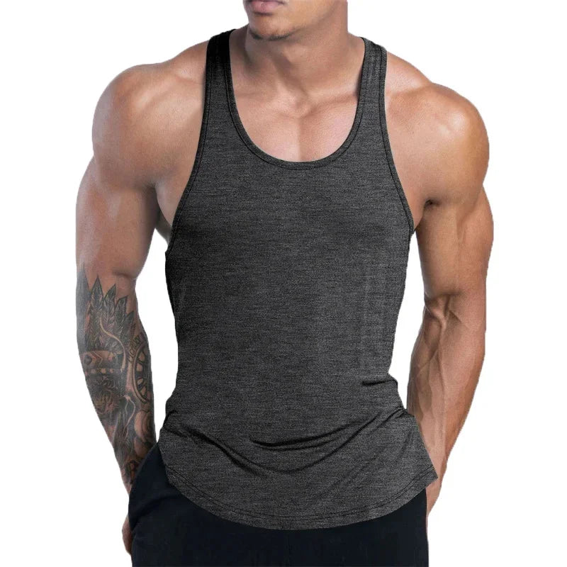 NEW Men's Fitness Tank Top Summer Training Undershirt men Basketball quick-dry Breathable loose Tank Top men casual Sports Vest