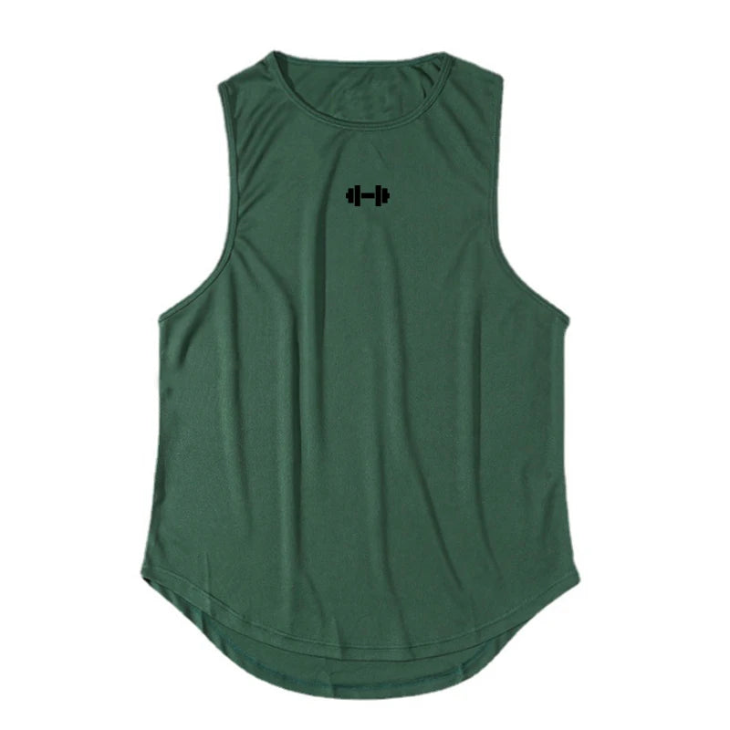 Men's Sleeveless Gym Tank Top – Breathable Muscle Vest for Training green