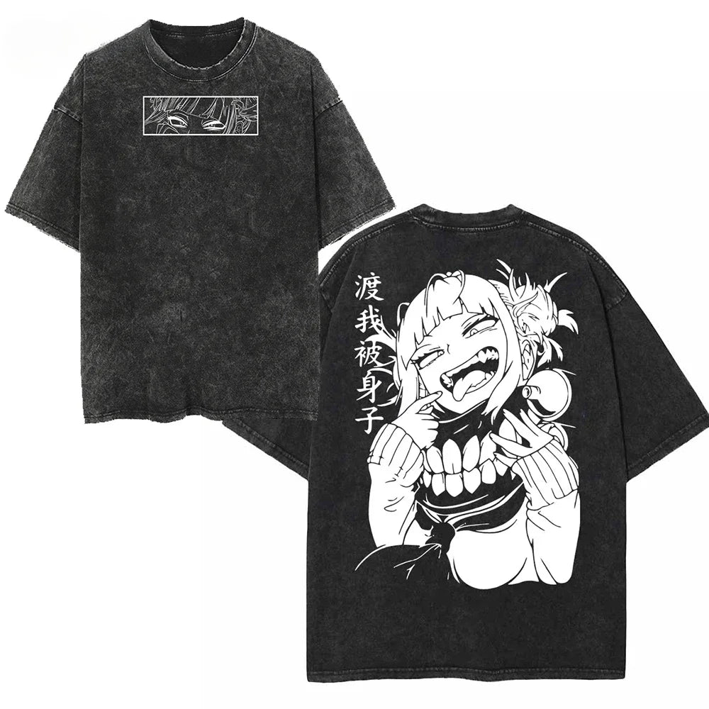 Japanese Anime Washed Graphic Tee 6