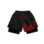 Anime Sports Fitness  Shorts Men's Shorts 2 In 1