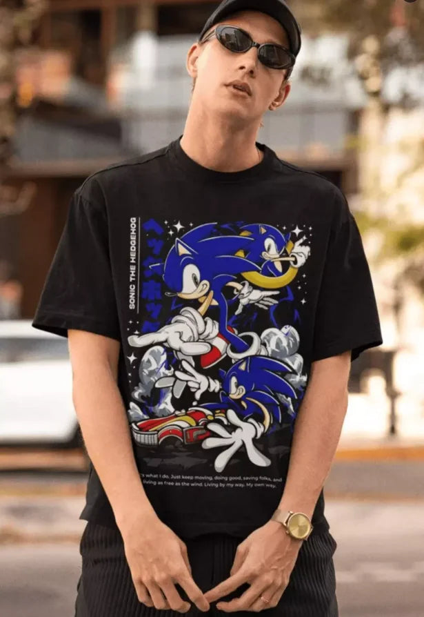 Shadow the Hedgehog Vintage Sonic Tee Black