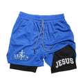 Men's 2-in-1 Compression Running Shorts blue