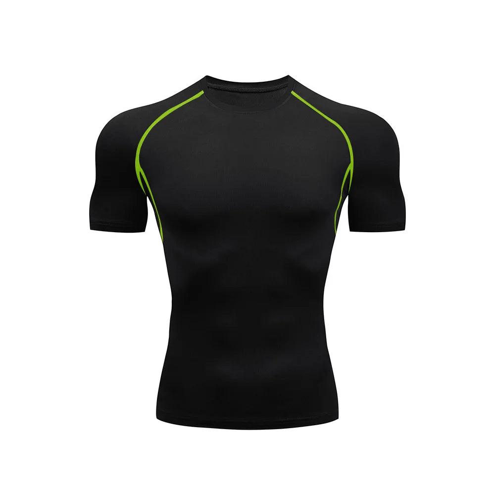 Men's Athletic Quick Dry T-shirt, suitable for gym workouts, fitness, running. Compression shirt, sports undershirt, baselayer t
