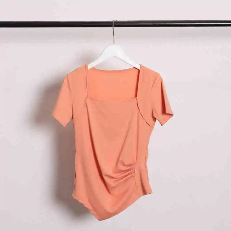 Women's Yoga Shirts Sexy Short Sleeve Sports Top Fitness T-shirts Quick Dry Gym Clothing Running T-shirt Sport Shirt