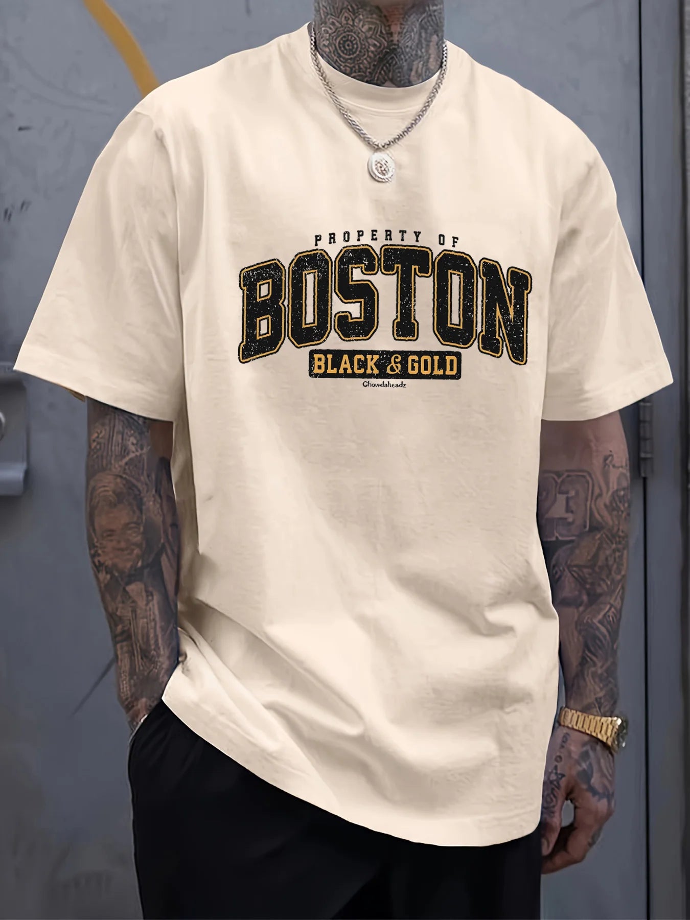 BOSTON pattern printed T-shirt top
