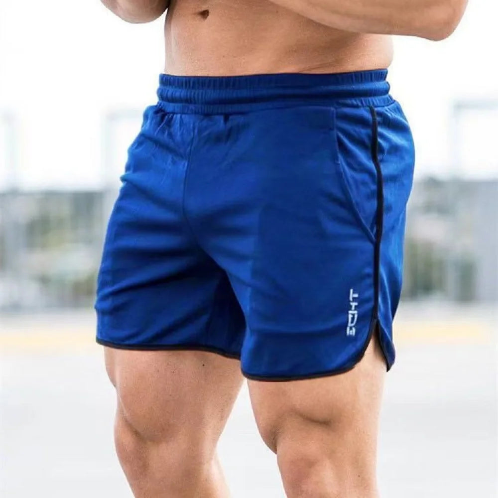 GYM Men Quick Dry Workout Shorts With Pockets Elastic Waist Gym Running Sports Shorts For Men Breathable Athletic Shorts Summer