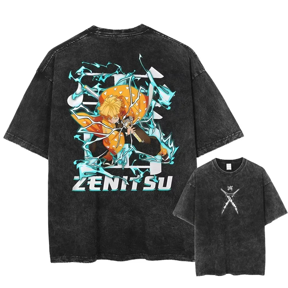 Japanese Anime Washed Graphic Tee 13