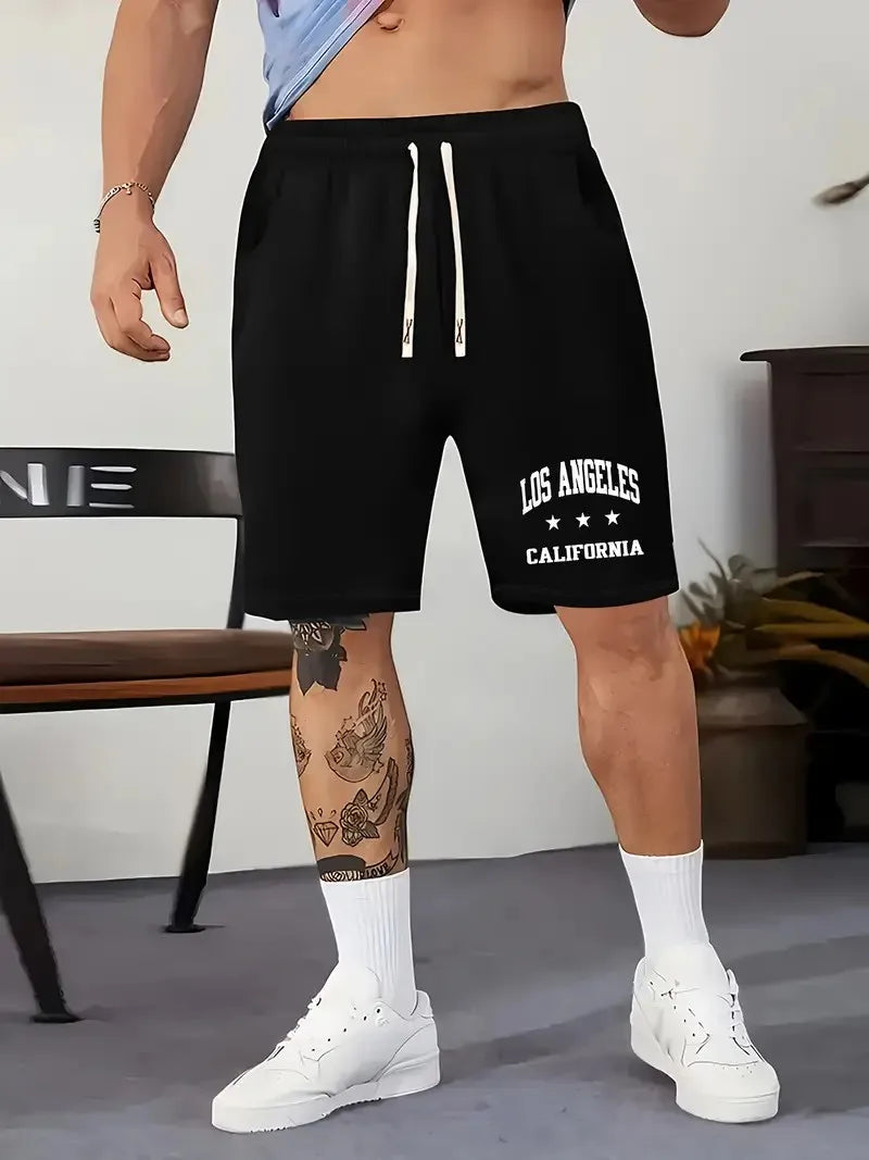 Men's Sporty Letter Shorts DKQMH3FTUU72