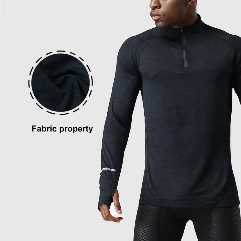 Men's Long Sleeve Half-Zip Compression Training Top