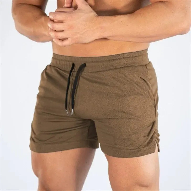 Men's Summer Fitness Shorts – Gym, Hiking & Running Sportswear Khaki