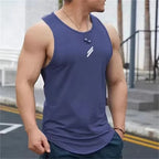 2025 Summer Men's tank top Casual Round Neck Mesh Undershirt Shirt Sports Fitness Tops Sleeveless Vest Quick Dry training vest