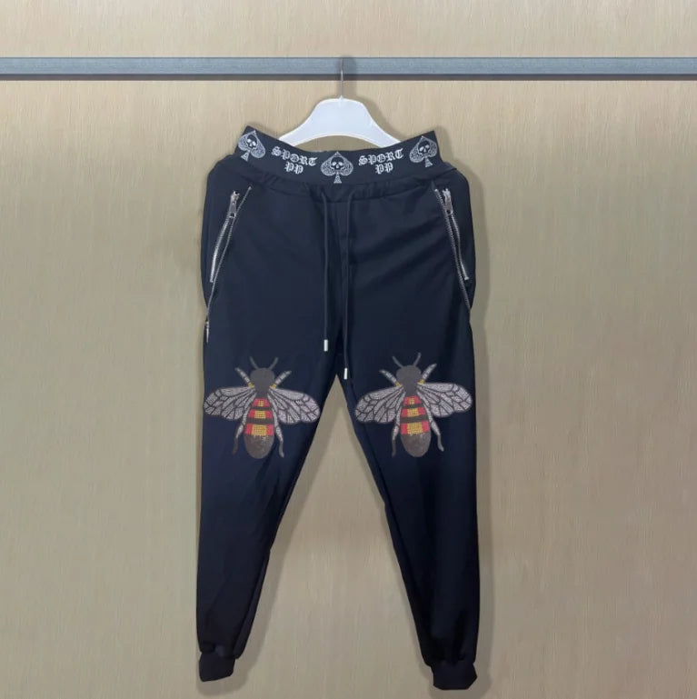 Men's Slim Fit Track Pants – Multi-Pocket Rhinestone Sweatpants only pant 3