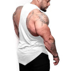 Black Bat Print Gym Fitness Running Sportswear Mens Training Bodybuilding Tank Tops Cotton Breathable Sleeveless Loose Shirts